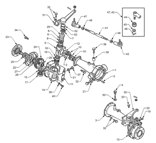 Axle Assembly - 4wd (Part 1) Diagram and Parts List for 7304 54AD741100-54AT741100-54BD741100-54BT741100 Cub Cadet Lawn Tractor